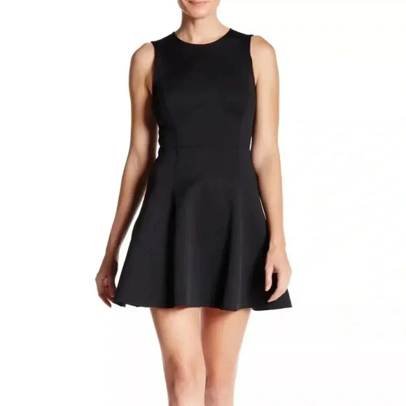Theory Black Mod Knit Fit & Flare Dress, Size 4 - Picture 1 of 8
